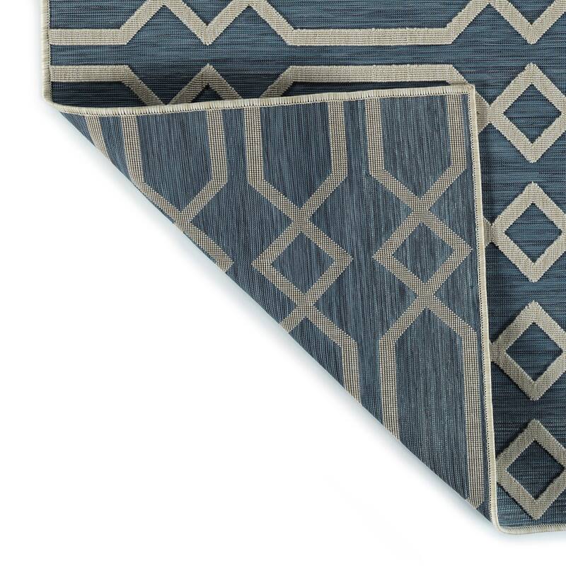 Contemporary Transitional Geometric Textured High-Low Cut & Loop Runner - 2x 6