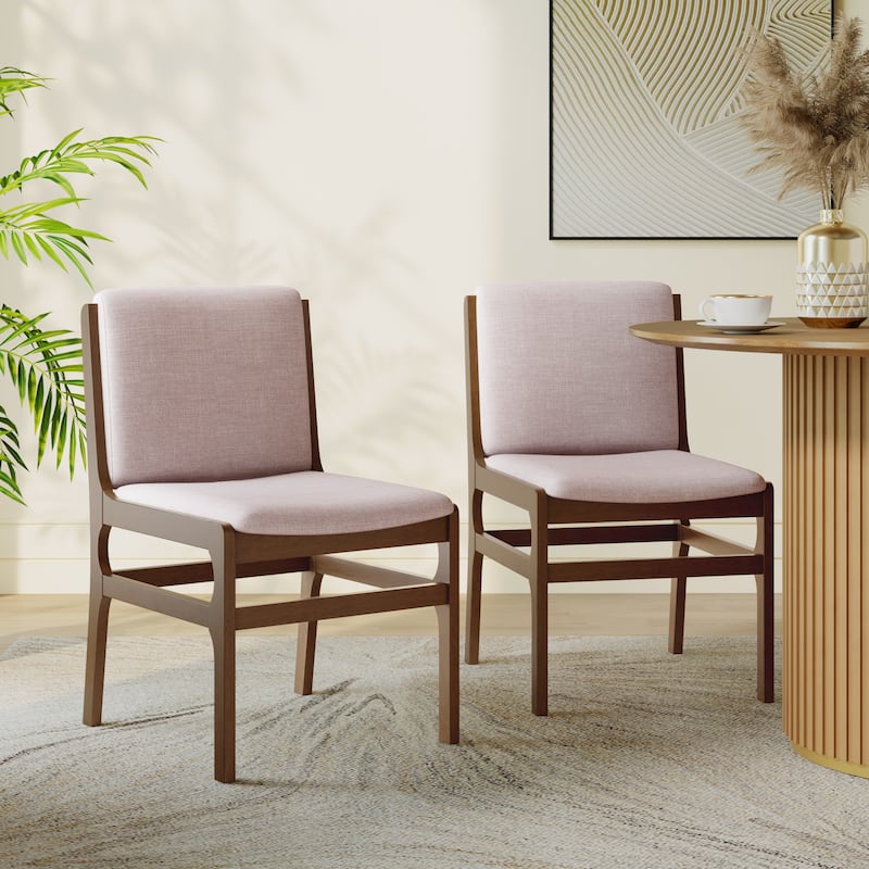 Christopher Knight Home - Coston Upholstered Dining Chairs - Set of 2 - Walnut