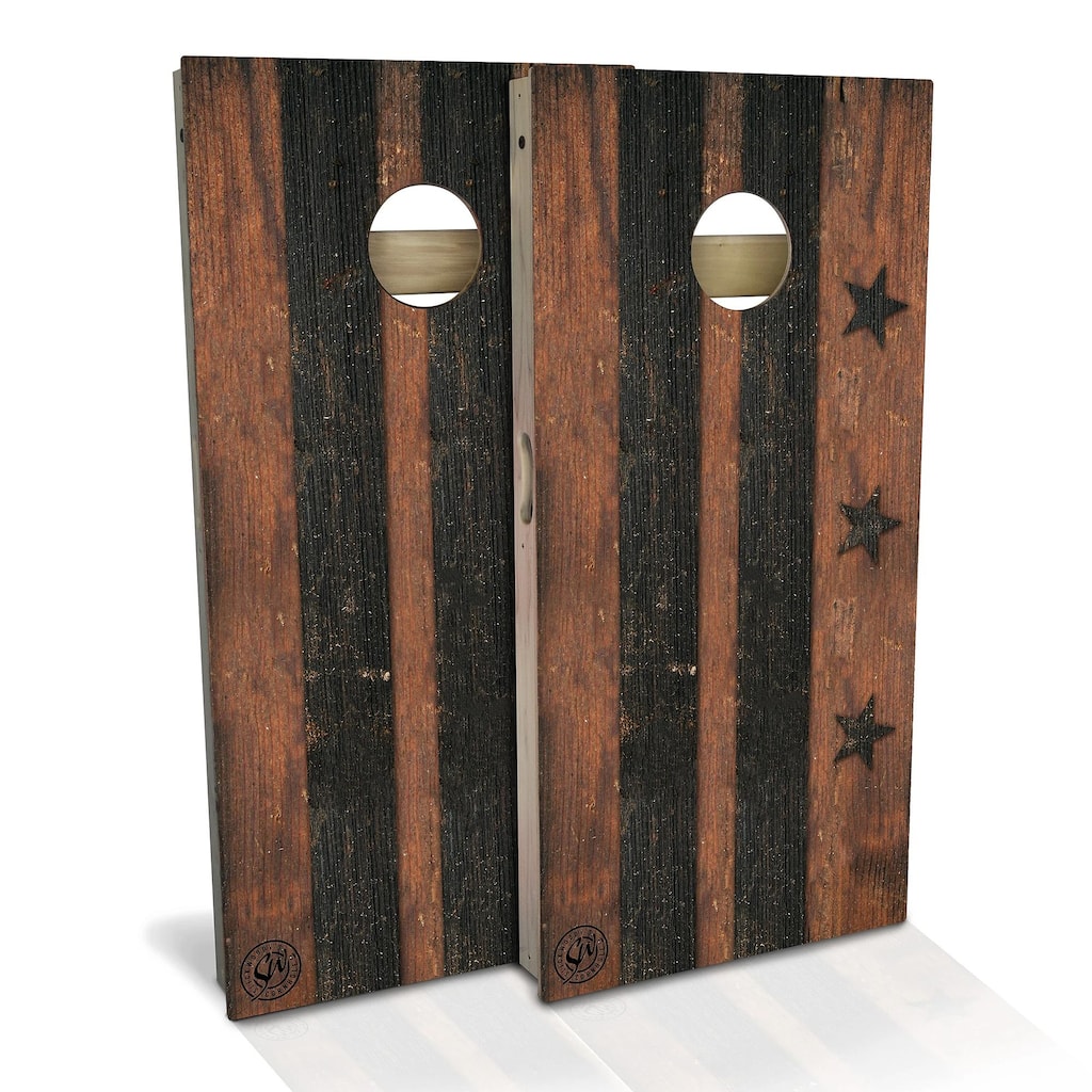 Washington DC Flag Rustic Outdoor Cornhole Board Set