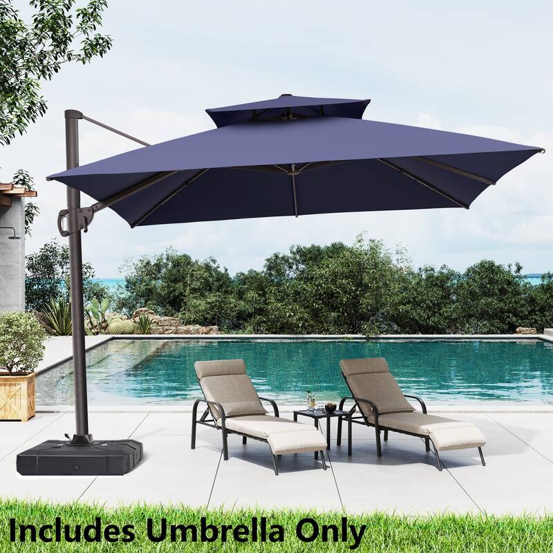 10.5ft Outdoor Patio Double Top Cantilever Offset Umbrella