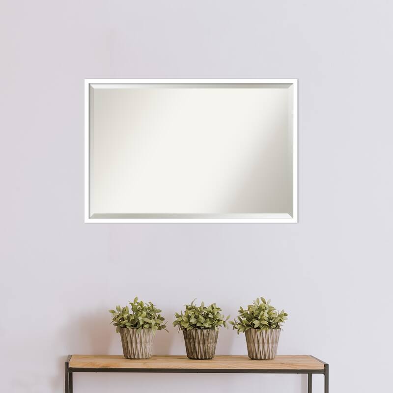 Beveled Wood Bathroom Wall Mirror - Svelte Frame