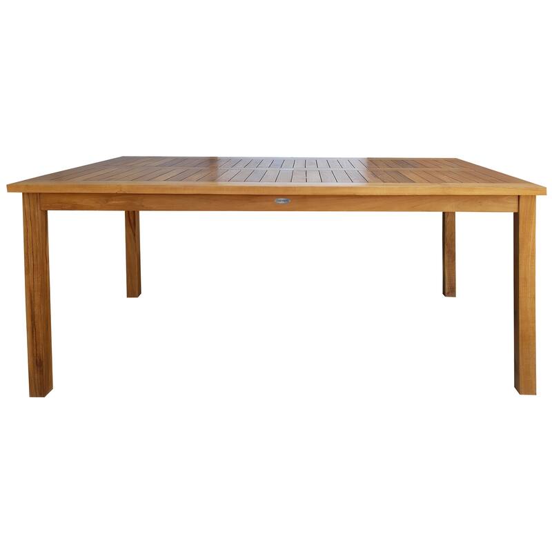 Chic Teak 9 Piece Teak Wood Maldives Patio Bistro Bar Set, 71" Bar Table, 2 Bar Chairs with Arms and 6 Armless Bar Chairs