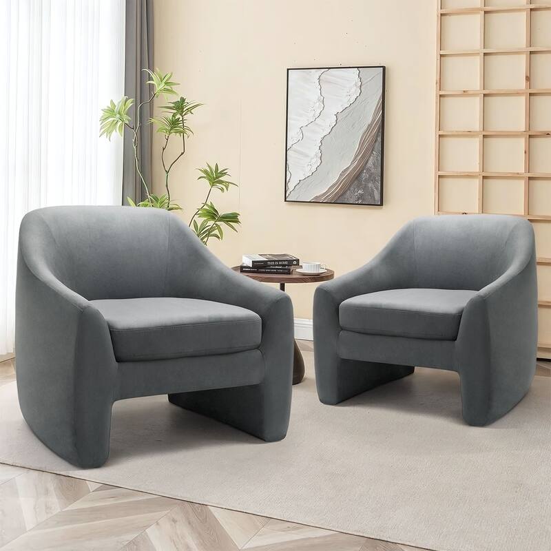 Nordic-style Upholstered Barrel Chair