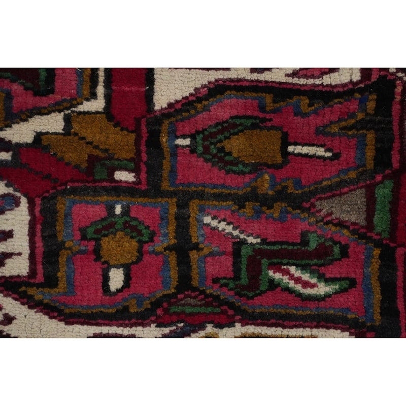 Hand Knotted Oriental 100% Wool Carpet Traditional Medallion Red Heriz Area Rug - 11' 5'' X 8' 1''