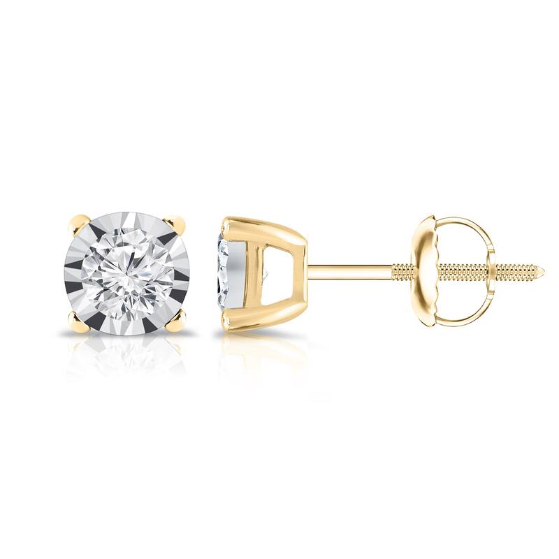 Auriya 1/6ctw Round-cut Diamond Stud Earrings 14k Gold (G-H, I1-I2) - Yellow