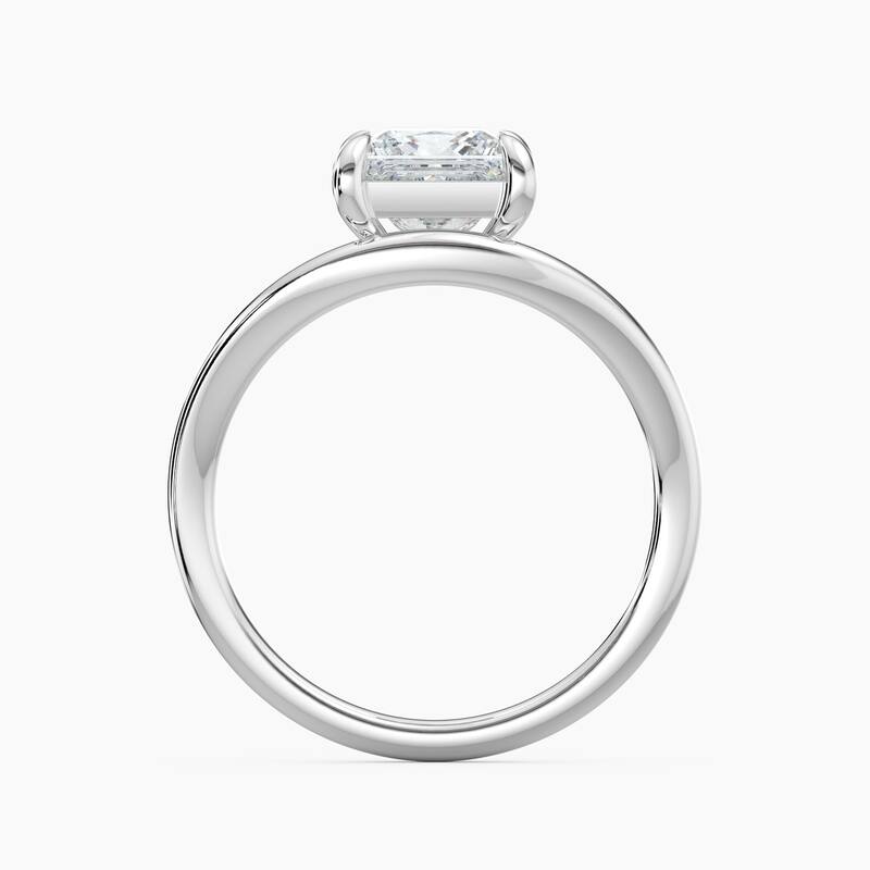 Auriya 14K Gold Lab Grown Diamond Princess Cut Curved Solitaire Engagement Ring 1.00 - 5.00ct. tw. (F-G, VS)