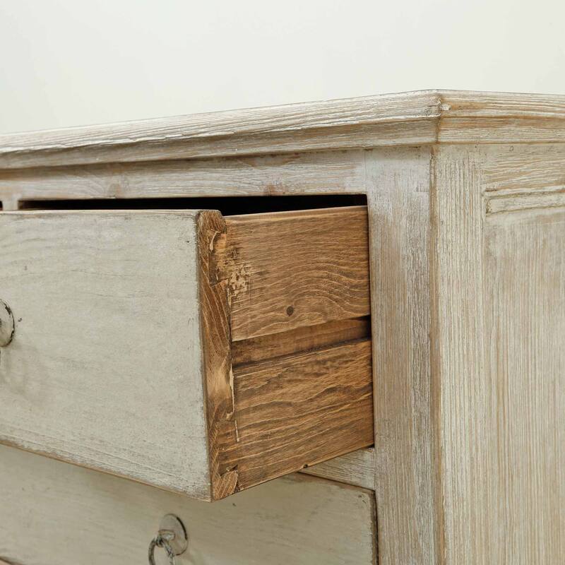 Artissance Reclaimed Shandong 5 Drawer Dresser, Antique Off White