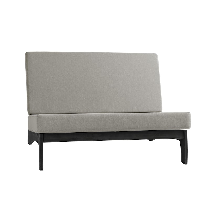 4 Piece Outdoor Wood Loveseat Chair Conversation Set with Cushion