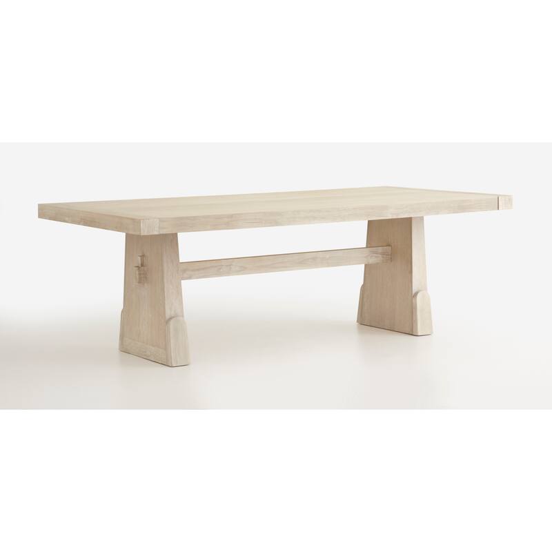 Magnussen Home Herringbone Ridge White Trestle Extendable Dining Table - 83''W x 44''D x 30''H