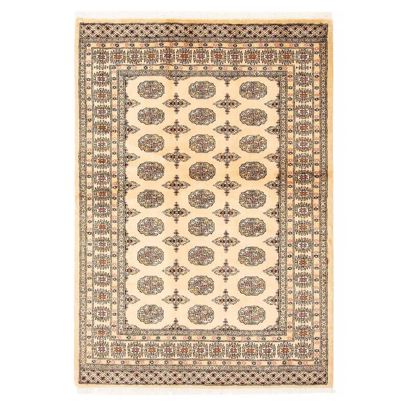 ECARPETGALLERY Hand-knotted Peshawar Bokhara Beige Wool Rug - 4'7 x 6'8 - 4'7 x 6'8 - Beige