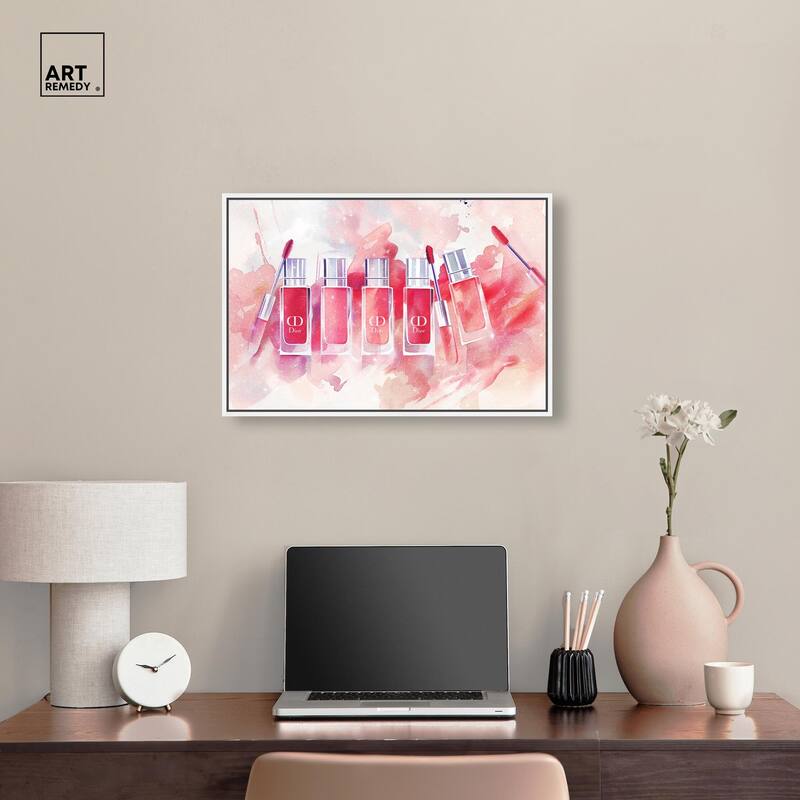 Lip Gloss Splash Canvas by Art Remedy