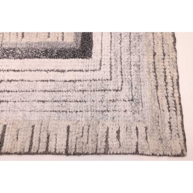 ECARPETGALLERY Hand-knotted Tangier Light Khaki Wool Rug - 5'1 x 7'11