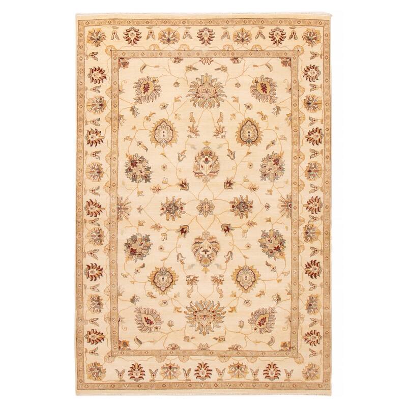 ECARPETGALLERY Hand-knotted Jamshidpour Cream Wool Rug - 6' 4" x 9' 7" - Cream - 6' 4" x 9' 7" - Rectangle
