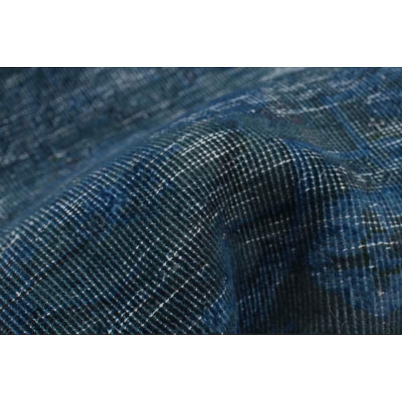 ECARPETGALLERY Hand-knotted Color Transition Blue Wool Rug - 1'11 x 12'1