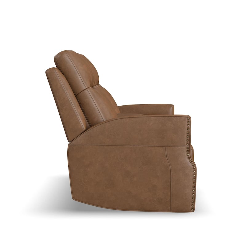 Maxwellton Cedar Power Reclining Loveseat with Console, Power Headrests and Lumbar by Flexsteel - 69" x 42" x 39"