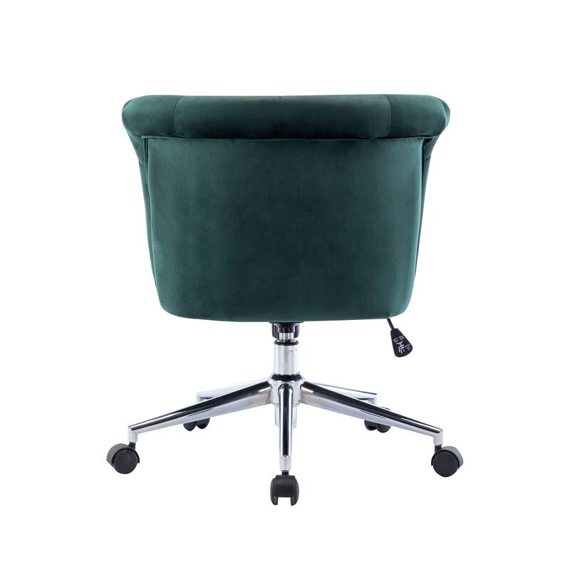 Porthos Home Quoba Tufted Velvet Office Chair, Castors and Footers Both Included