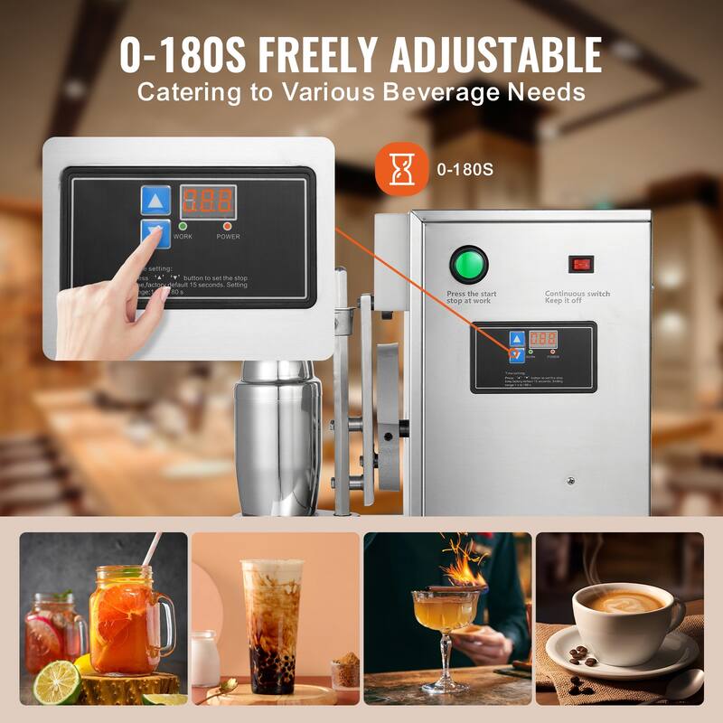 UIMOSO Milkshake Maker Machine, 120W Commercial Milk Tea Shaker Machine, Single Head Milk Shake Mixer Machine