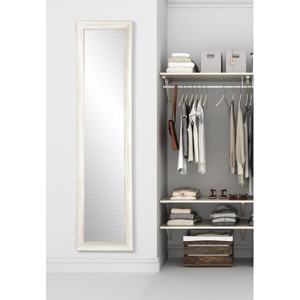 Multi Size BrandtWorks White Coastal Whitewood Slim Floor Mirror