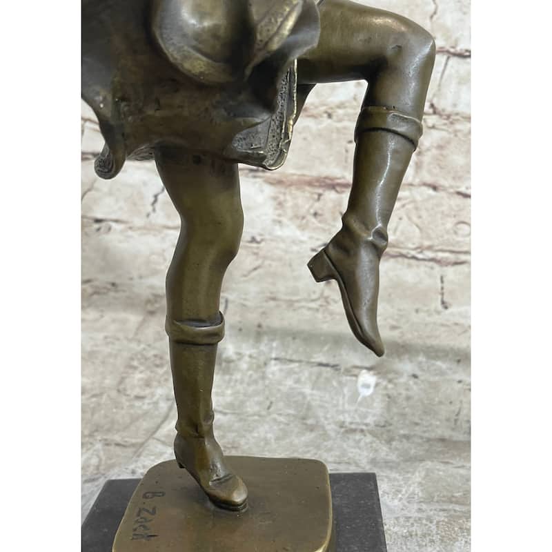 Bruno Zach Russian Tambourine Dancer Bronze Sculpture Statue Figurine
