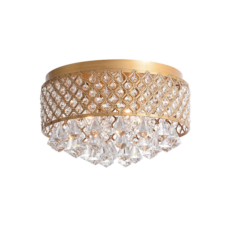 Silver Orchid Taylor 4-light Crystal Flush Mount Chandelier