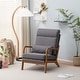 preview thumbnail 5 of 105, High Back Solid Wood Armrest Backrest Leisure Chair Accent Chair