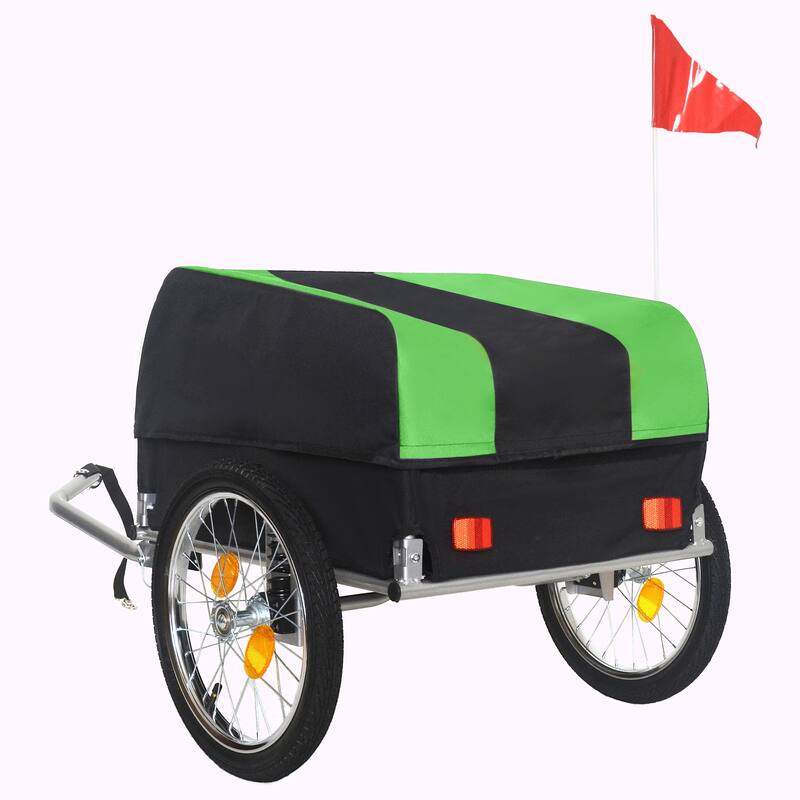 Heavy-Duty Bike Cargo Trailer with Removable Waterproof Cover - 88 lbs Capacity, 16" All-Terrain Wheels