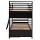 preview thumbnail 8 of 18, Minimalist Design Twin over Twin Wood Bunk Bed with Two Drawers