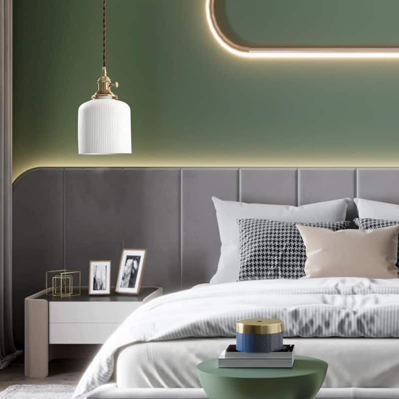 16B light fixture gold ceramic light glass, metal pendant light