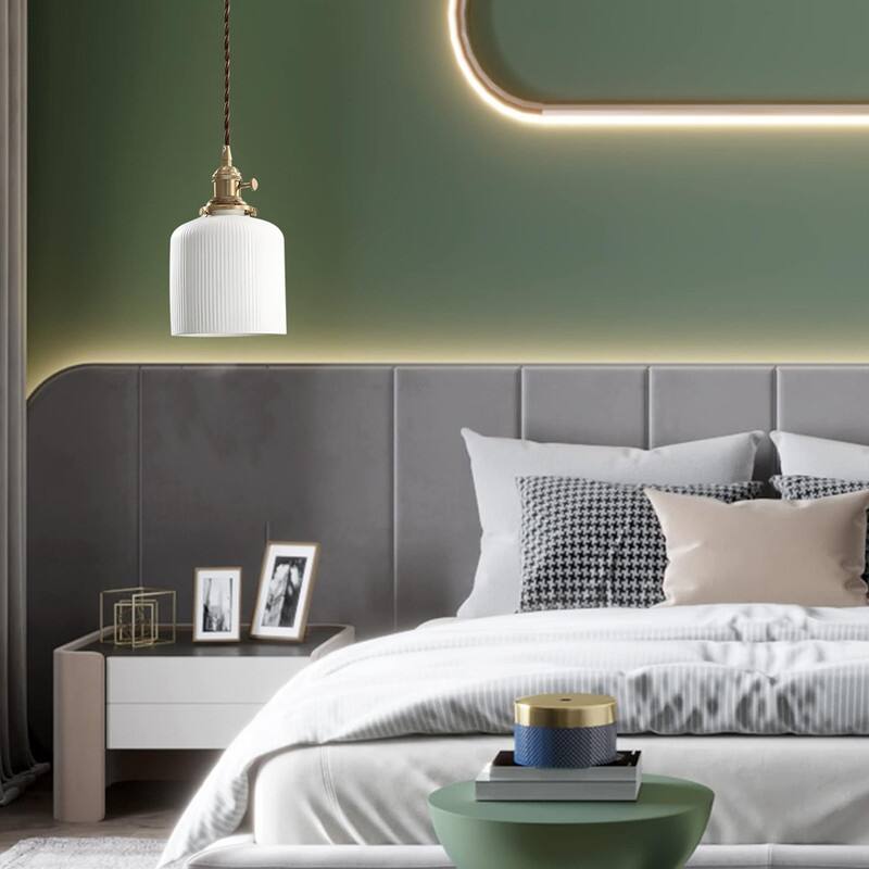 16B light fixture gold ceramic light glass, metal pendant light