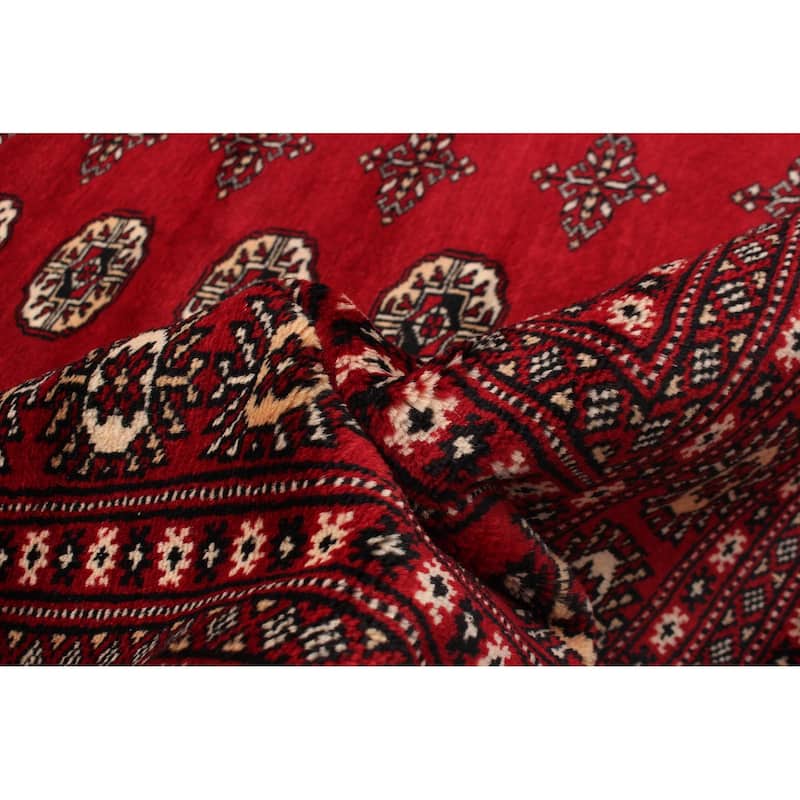 ECARPETGALLERY Hand-knotted Finest Peshawar Bokhara Dark Red Wool Rug - 8'11 x 12'0