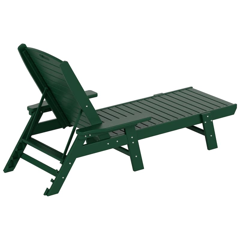 Laguna Hdpe All Weather Outdoor Patio Pool Reclining Chaise Lounges With Square Side Table (3-Piece Set)