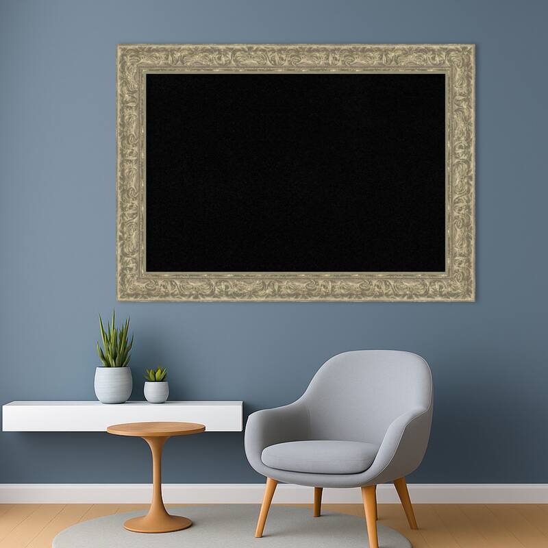 Luxe Antique Silver Framed Cork Board - Bulletin Board, Organization Board, Pin Board