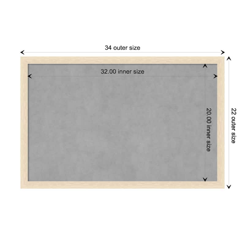 Amanti Art Woodgrain Stripe Blonde Framed Magnetic Board - Board Size 32x20