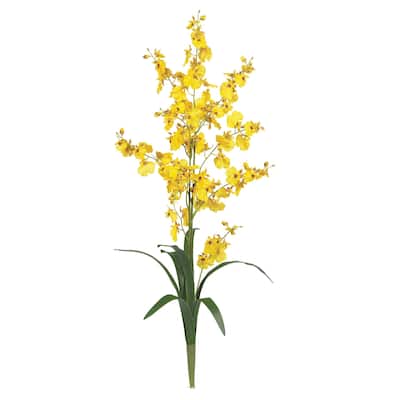 Silk Orchid Stems Set of 12 - Realistic Faux Flowers for Home Decor - 2.42ft.