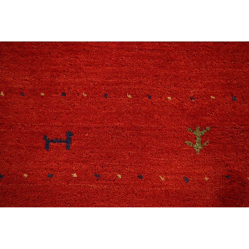 Little Animals Design Gabbeh Indian Rug Handmade Tribal Wool Carpet - 6'7"x 9'11"