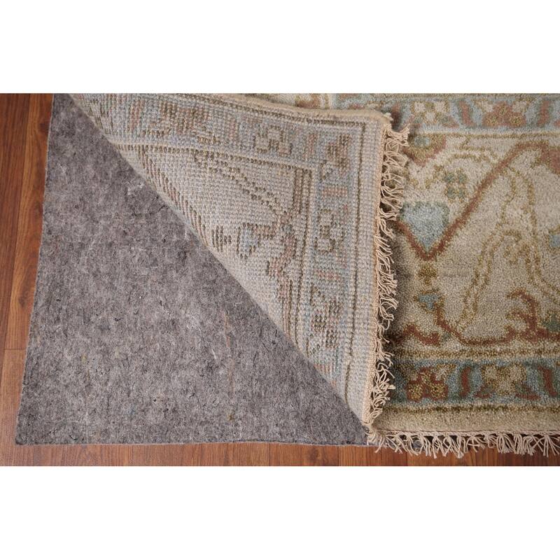 Earth Tone Oushak Indian Area Rug Handmade Oriental Wool Carpet - 7'11"x 10'0"