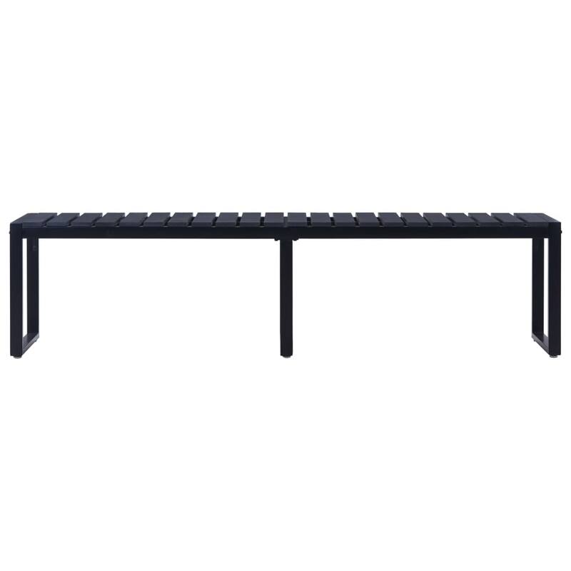 vidaXL Garden Bench Black PS board, iron 47.4 in Built Tough