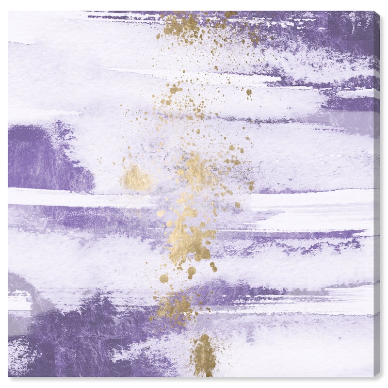 Wynwood Studio Canvas Abstract Lavender Sun and Rain Sea Gold and Metallic Gold Modern & Contemporary Wall Art Canvas Print