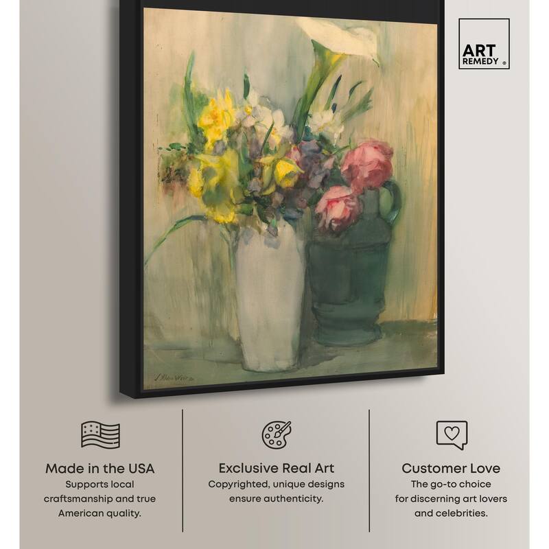 Flowers by Julian Alden Weir Canvas by Art Remedy