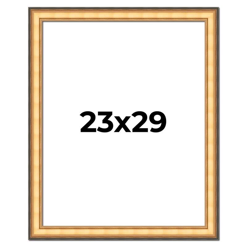 23x29 Frame Gold Plein Aire Solid Wood Picture Frame Width 2 Inches |
