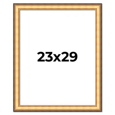 23x29 Frame Gold Plein Aire Solid Wood Picture Frame Width 2 Inches |