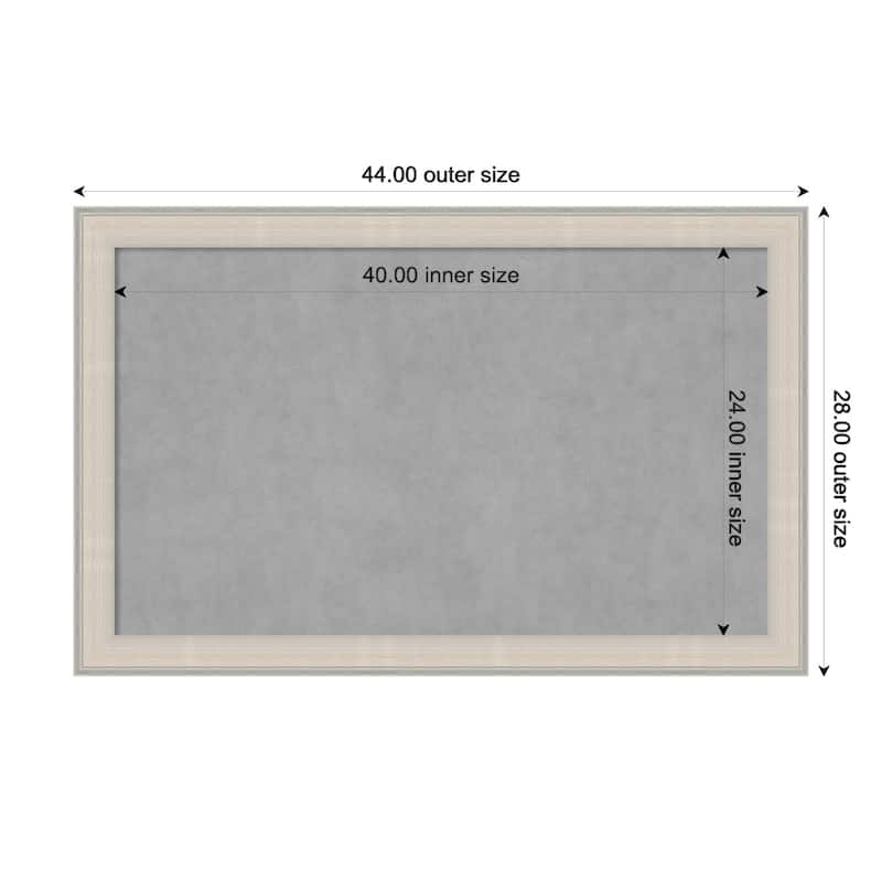 Amanti Art Cottage White Silver Framed Magnetic Board - Board Size 40x24