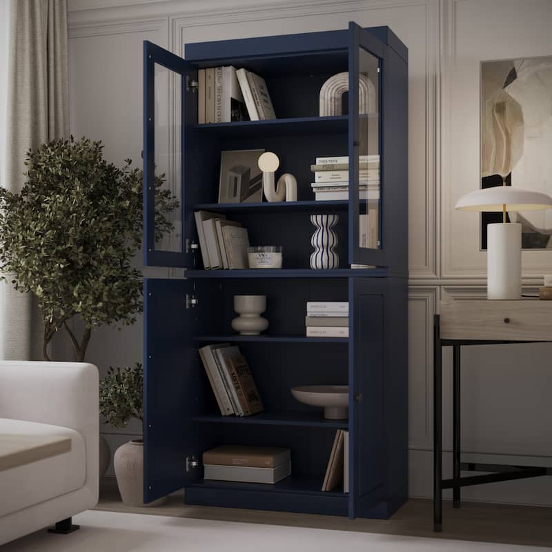 100% Solid Wood 6-Shelf Bookcase with Optional Doors by Palace Imports