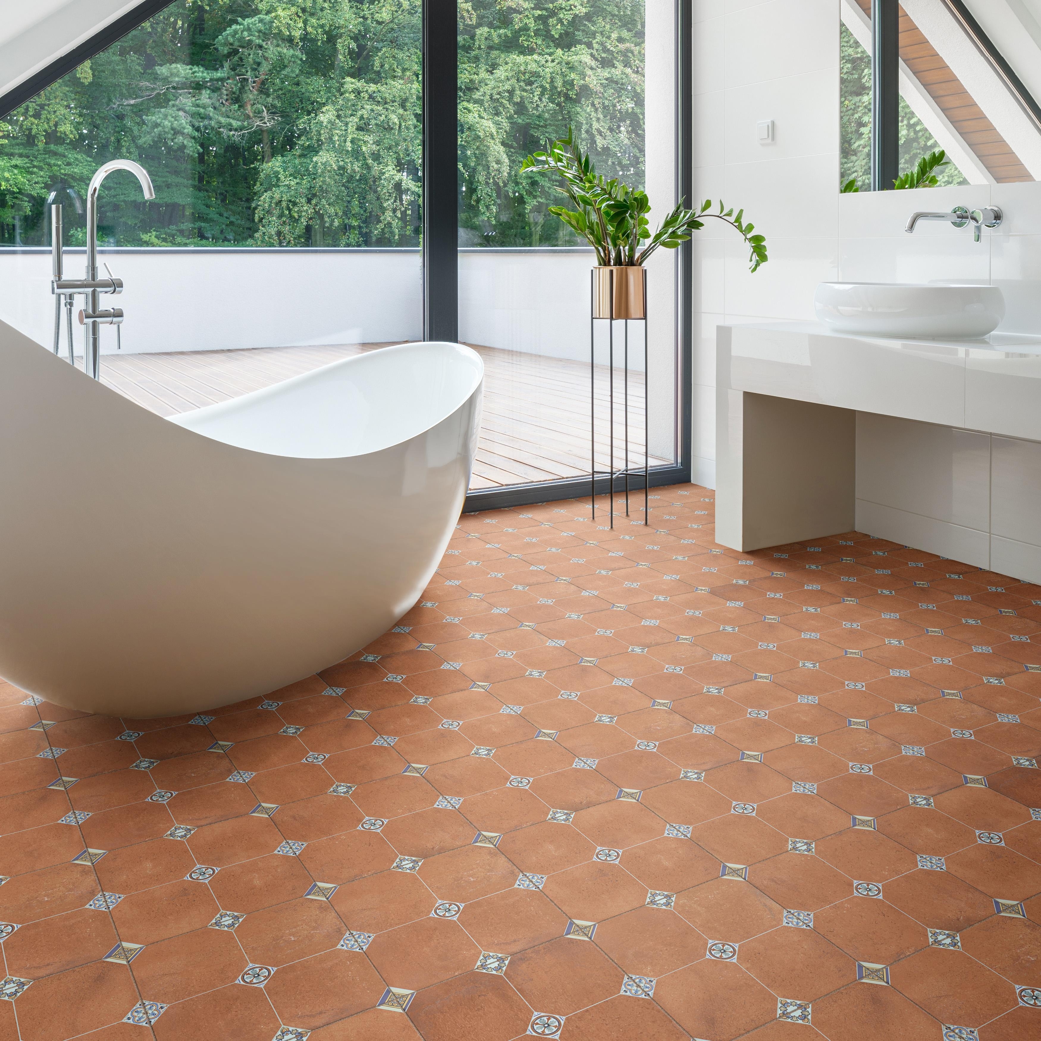 Merola Tile Manises Decor Cuero 13-1/8" x 13-1/8" Porcelain Floor and Wall Tile