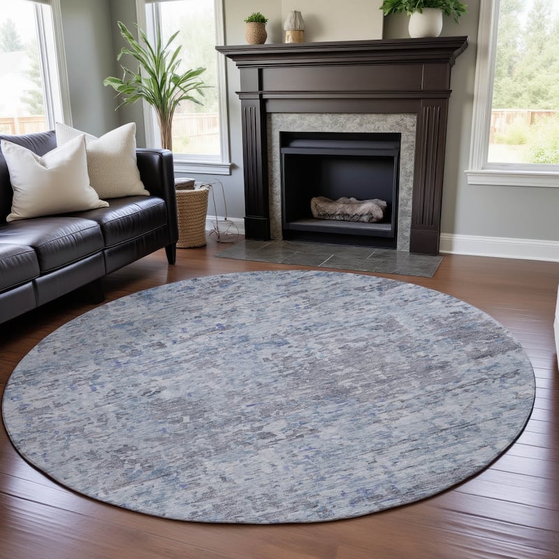 Premium Washable Super Soft Abstract Pixels Mayfield Rug - Sky - 8' x 8'
