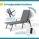 preview thumbnail 26 of 52, Pellebant Outdoor Lounge Chair Aluminum Adjustable Backrest with Side Table