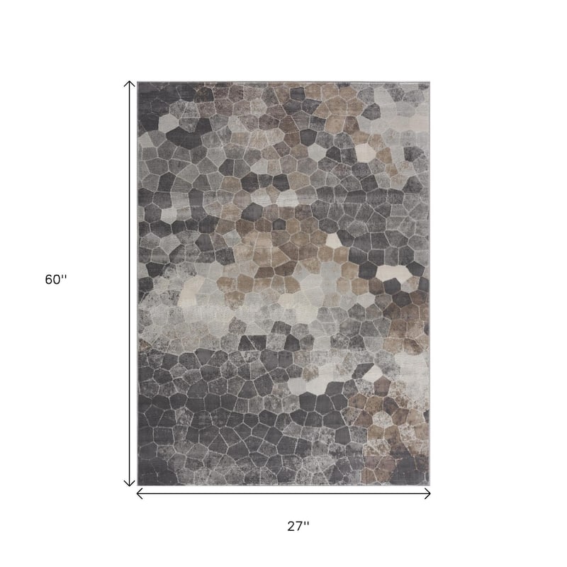 HomeRoots Geometric Modern Rectangle Area Rug - 60.00 in. x 27.00 in. x 0.40 in.