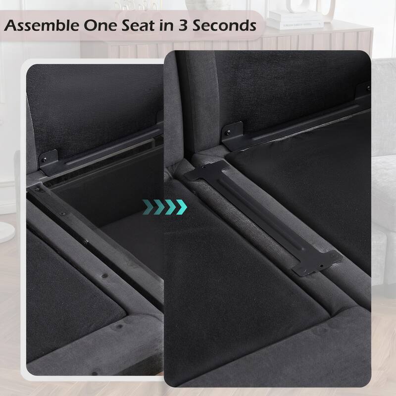 Erommy 6/7-Piece Modular Sectional Sofa – Reversible L-Shaped Couch with Hidden Storage, Space-Saving Living Room Furniture