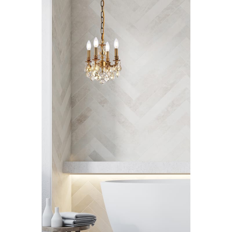 Elegant Lighting 9104D10-GT/RC Lillie 4 Light 10" Wide Crystal