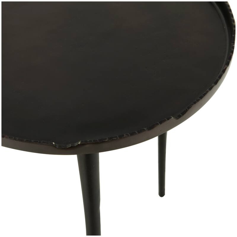 Black, Silver or Gold Aluminum Accent Table with Tray Top